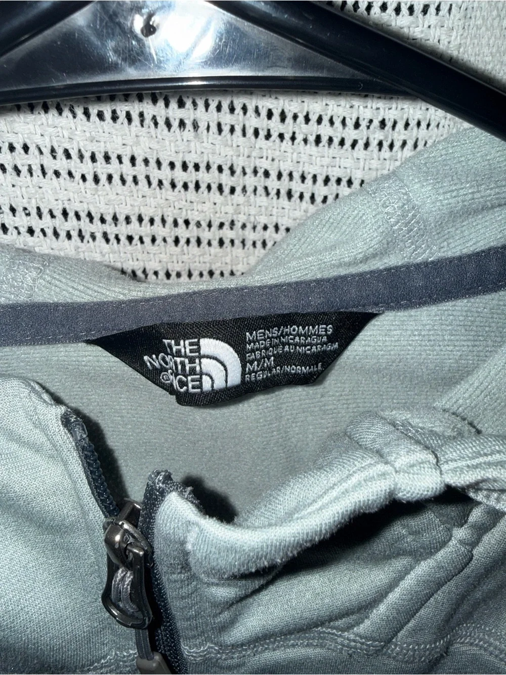 The North Face Men's Light Gray and Black Windbreaker Hoodie